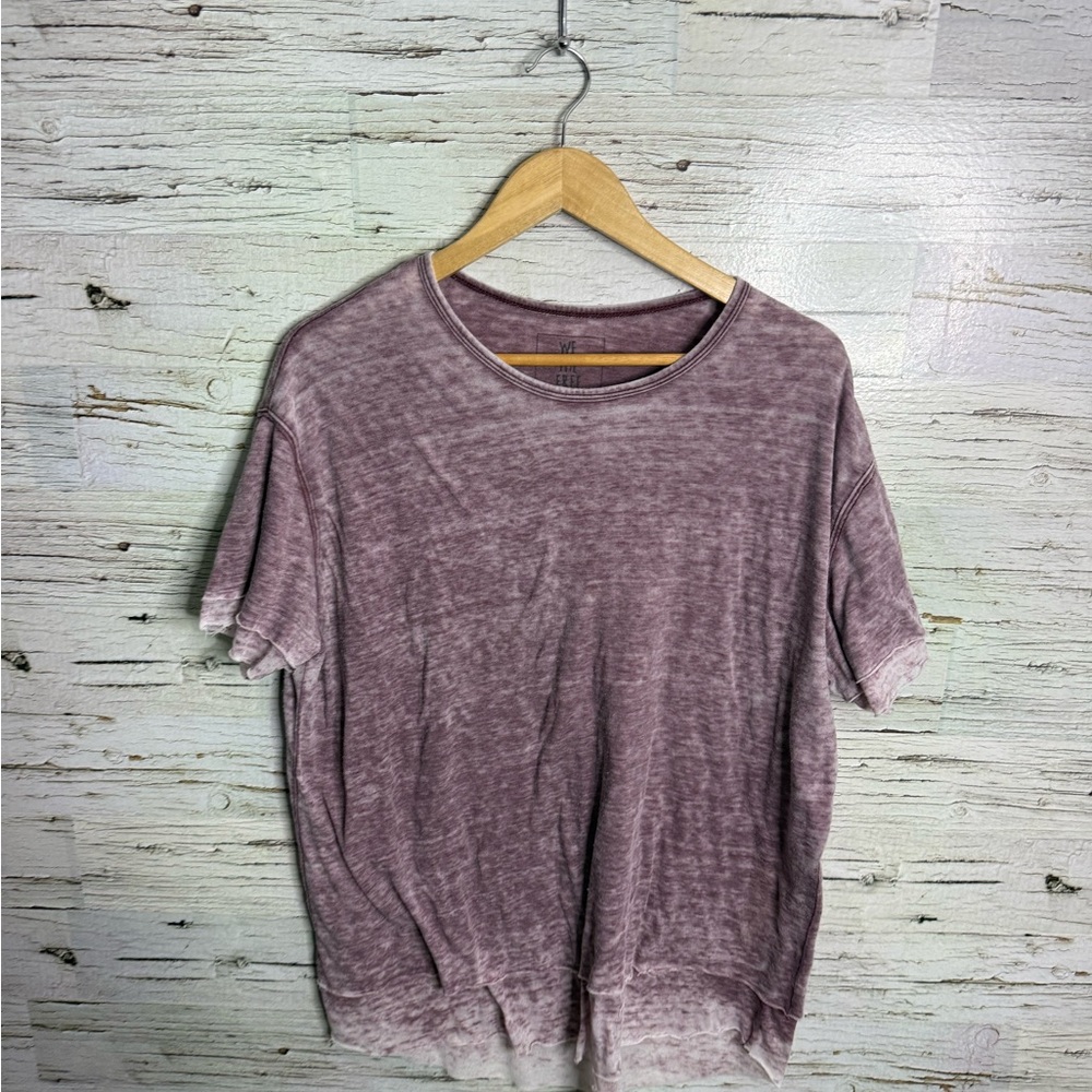 We The Free Mauve Short Sleeve Tee free people distressed purple medium
